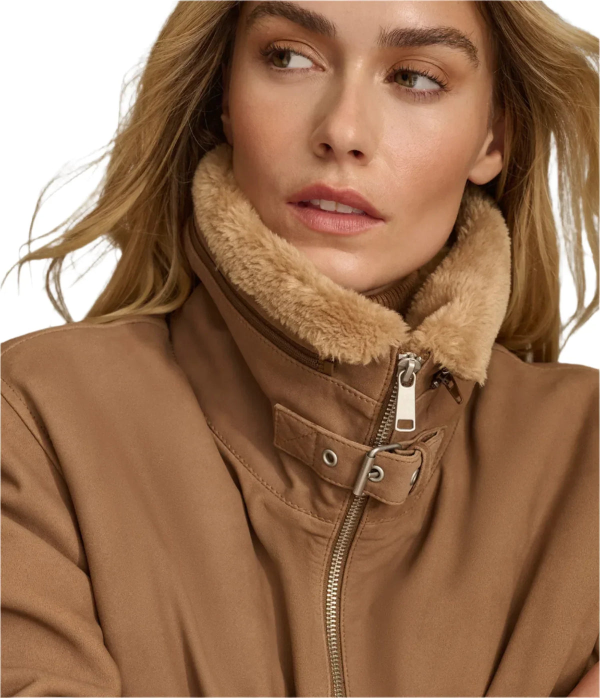 Stormi Shearling Aviator Suede Leather Jacket
