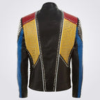 Men’s Multicolor Full Studded Leather Jacket – Avanzar Leather