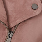 New Pink Biker Western Lambskin Women Suede Jacket