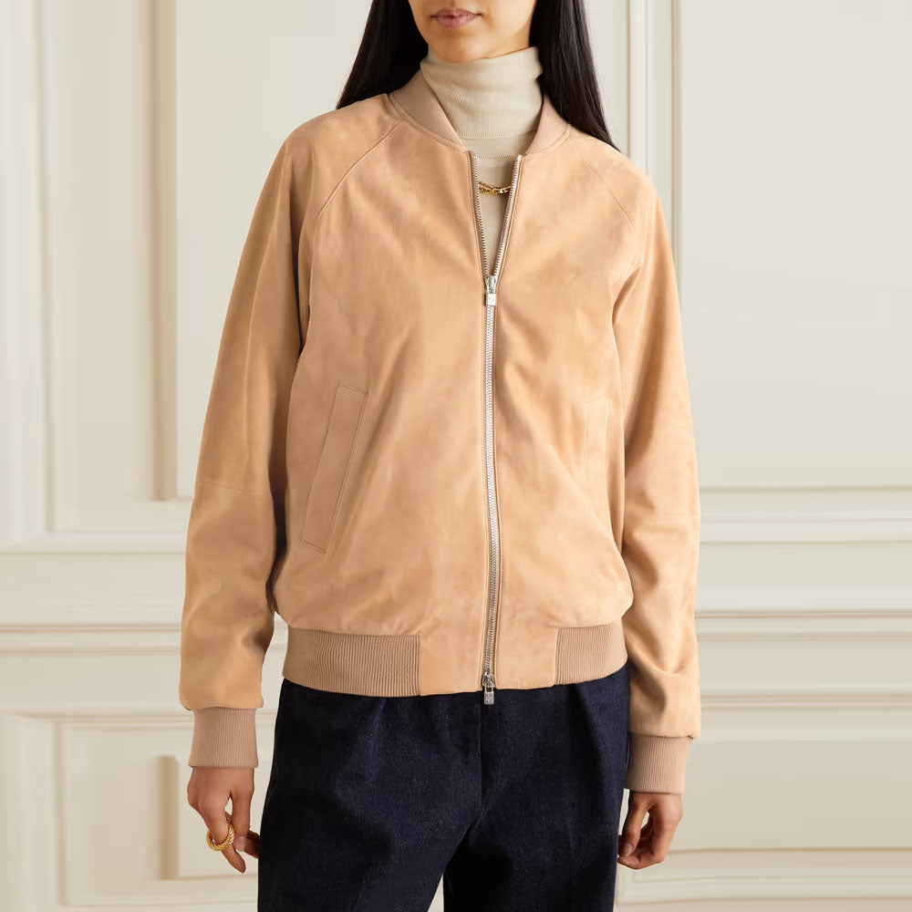 New Beige Western Women's Suede Leather Jacket