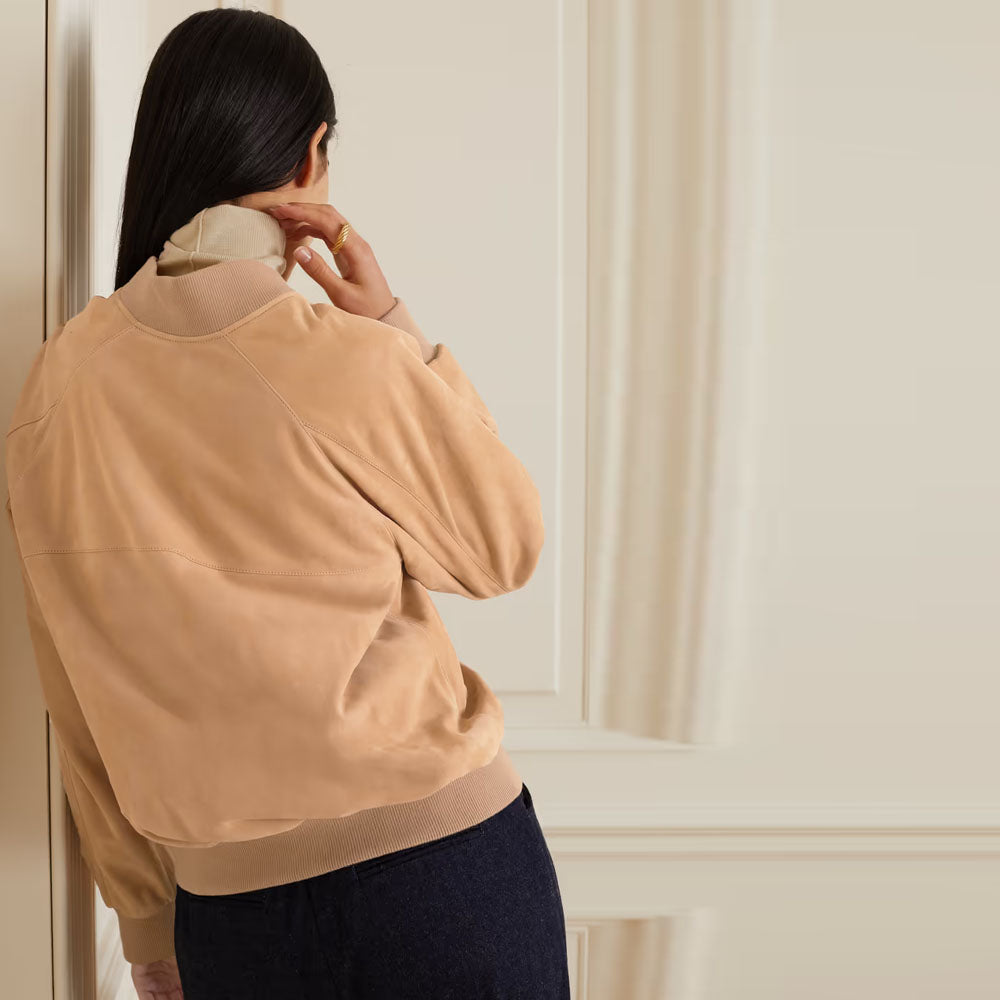 New Beige Western Women's Suede Leather Jacket