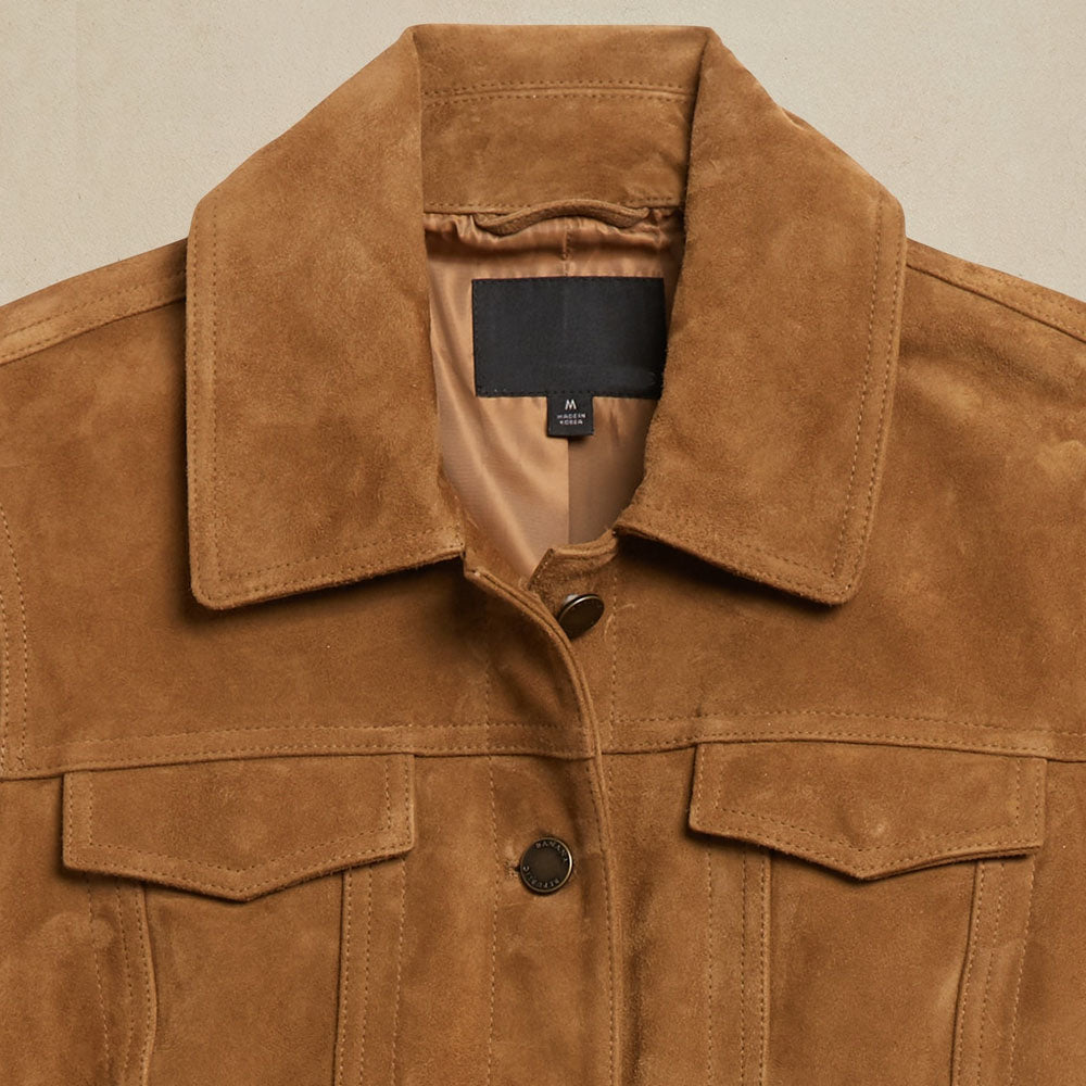 New Brown Trucker Western Women's Suede Leather Jacket
