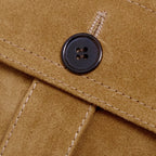 Women New Western Lace-up camel Brown Leather Suede Jacket