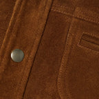 New Women Brown Trucker Western Lambskin Leather Suede Jacket