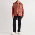 Men's Pink Lambskin Suede Leather Shirt Jacket