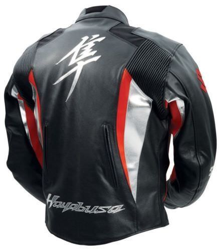 SUZUKI HAYABUSA MOTORCYCLE LEATHER RED RACING JACKET SIZE 3XL