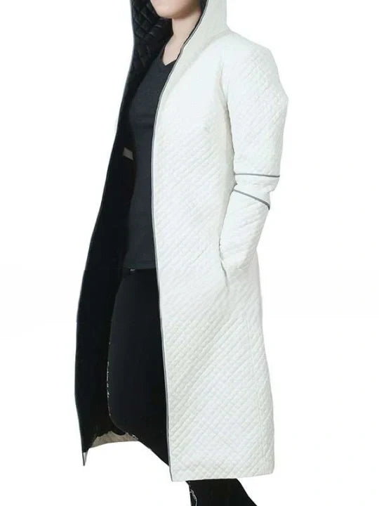 Sylvia Hoeks Blade Runner 2049 Luv White Leather Trench Coat