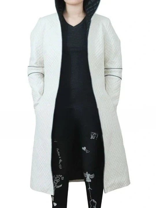 Sylvia Hoeks Blade Runner 2049 Luv White Leather Trench Coat