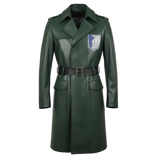 Attack On Titan Green Leather Coat