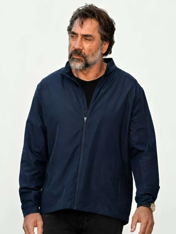 The Beloved 2026 Javier Bardem Navy Blue Jacket