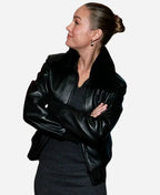 Brie Larson Black Leather Jacket