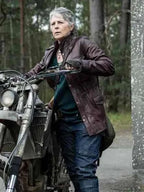 Carol Peletier The Walking Dead Maroon Leather Jacket