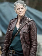 Carol Peletier The Walking Dead Maroon Leather Jacket