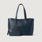 The Bianca Blue Leather Tote Bag