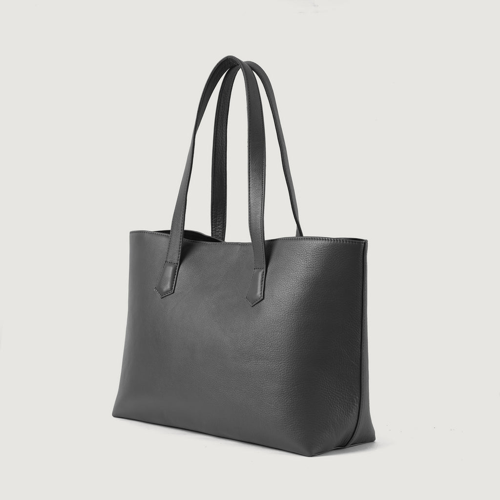 The Bianca Grey Leather Tote Bag