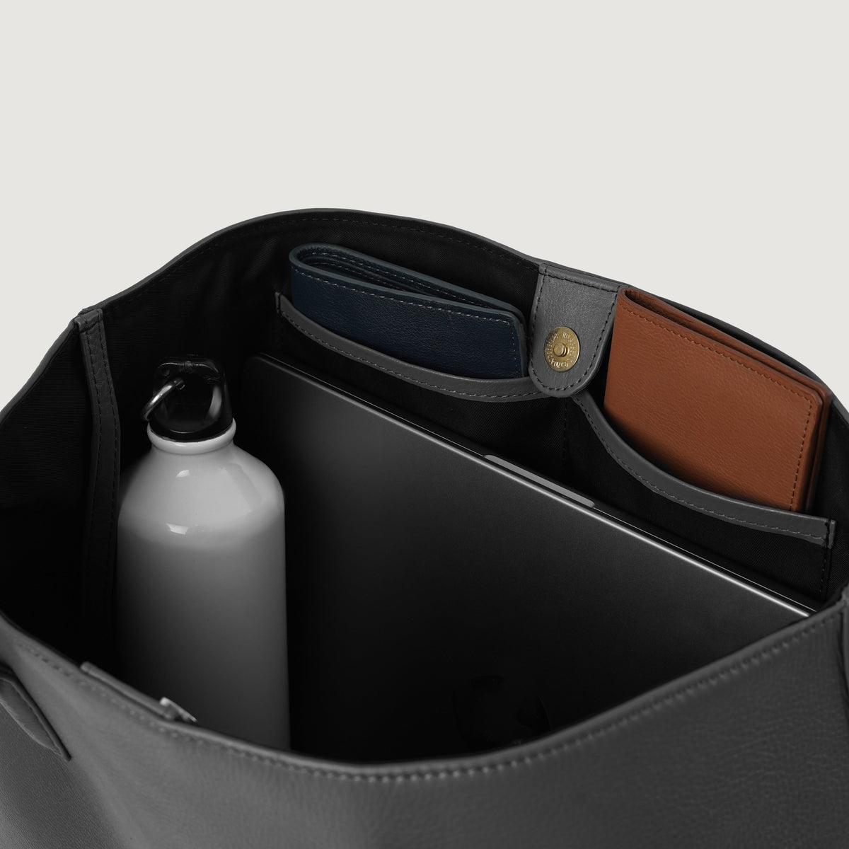 The Bianca Grey Leather Tote Bag