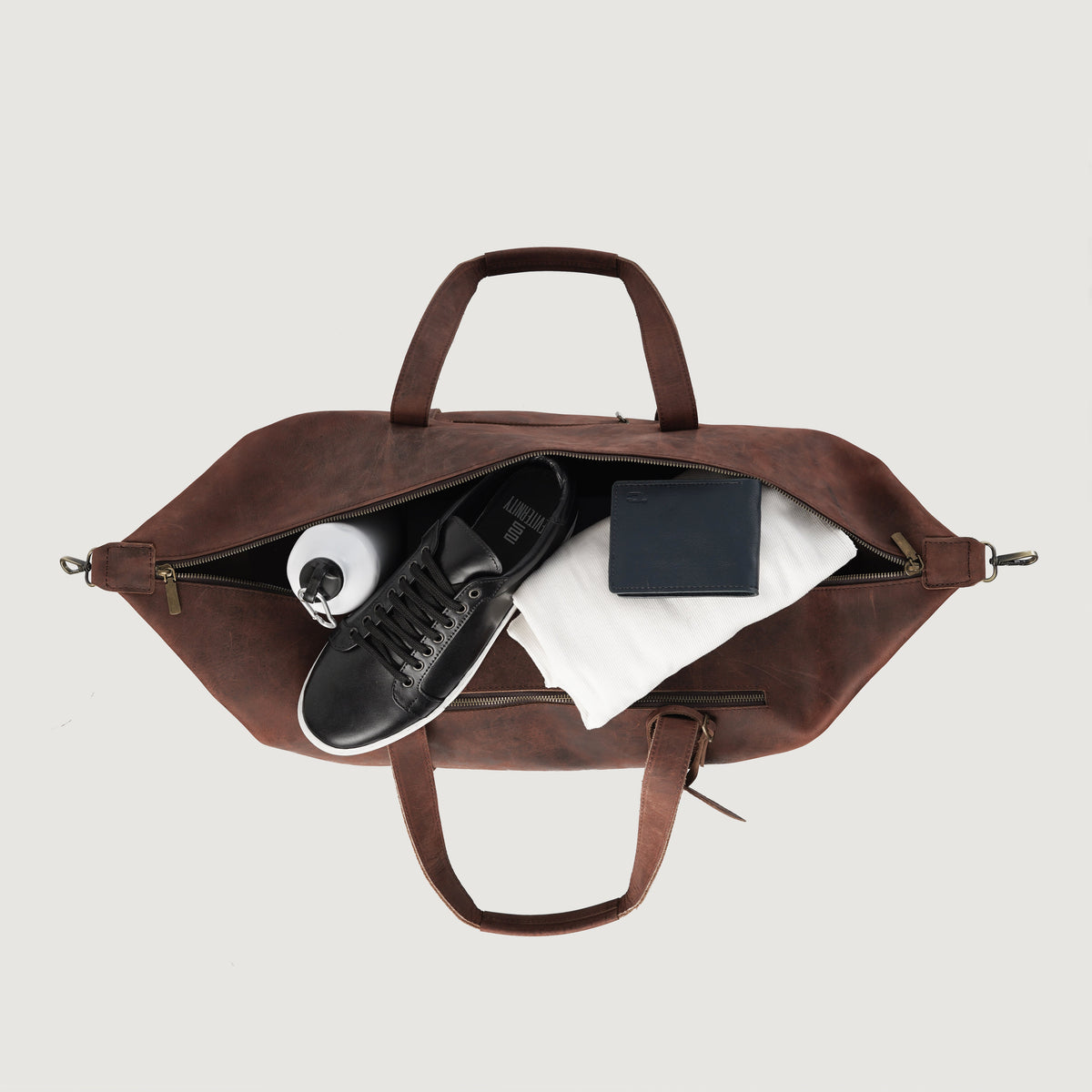 The Dale Duffle Vintage Distressed Brown Leather Duffle Bag