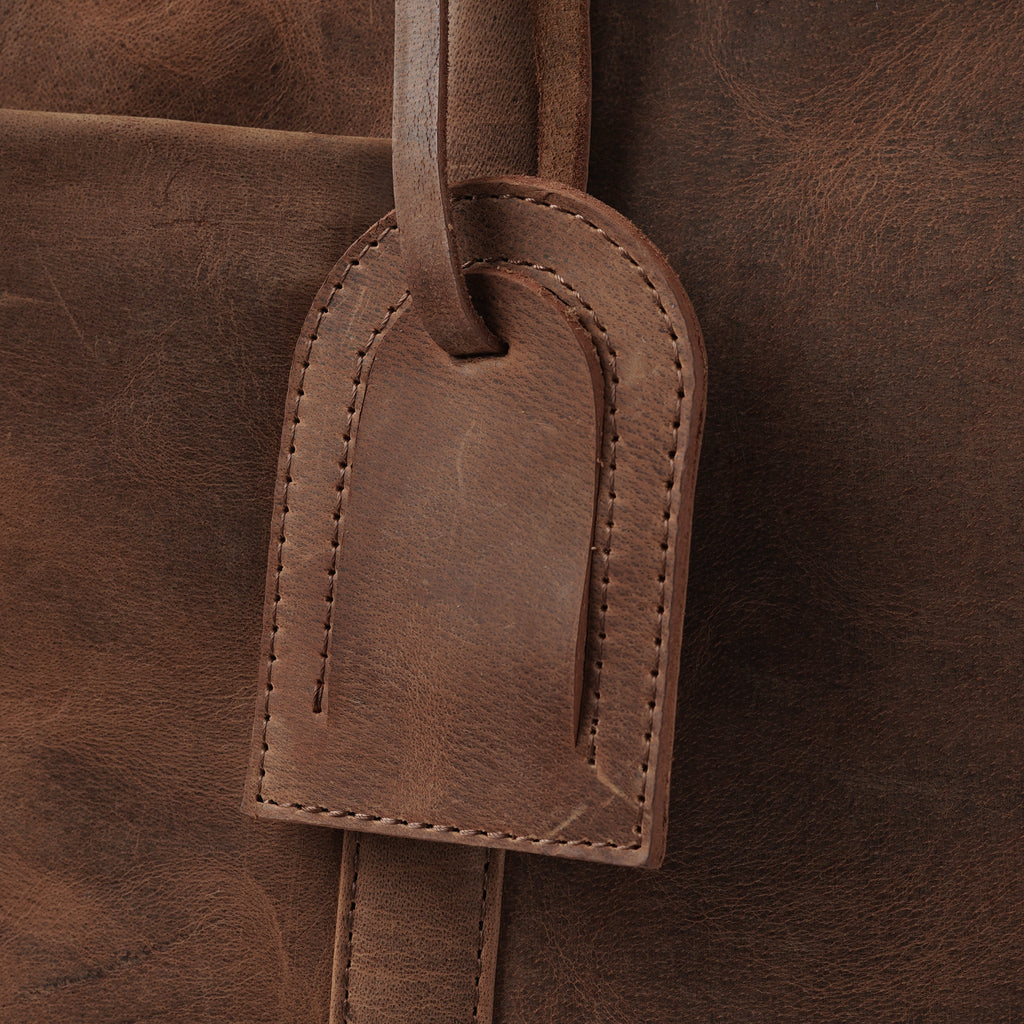 The Darrio Vintage Tan Brown Leather Duffle Bag