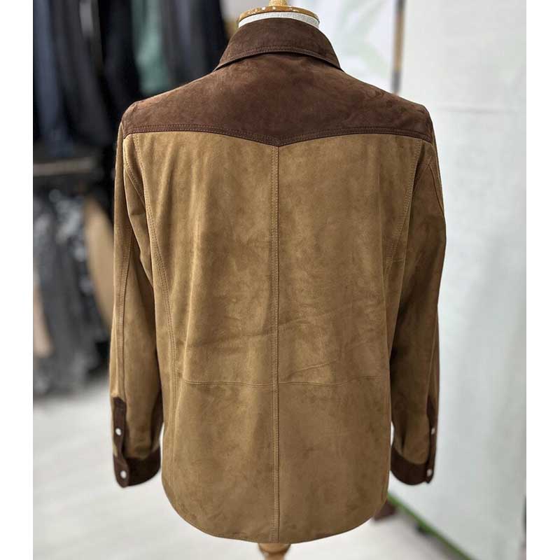 The Ranch Hand Two Tone Brown Suede Field Jacket for Men