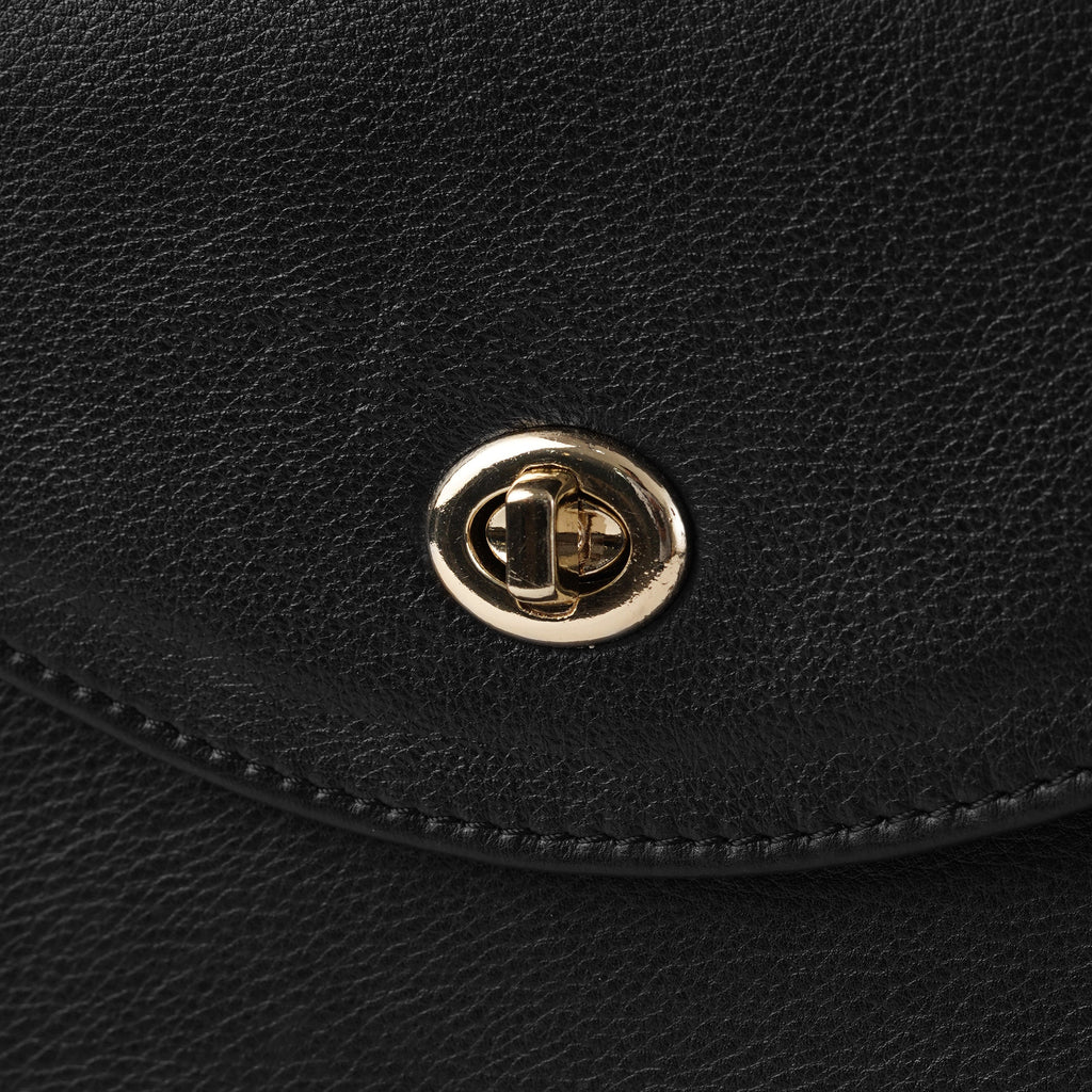 The Sandra Black Leather Saddle Bag