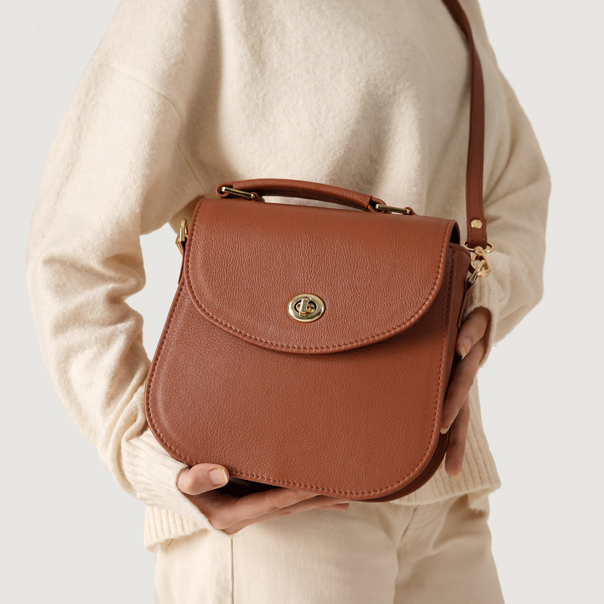 The Sandra Brown Leather Saddle Bag