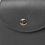 The Sandra Grey Leather Saddle Bag