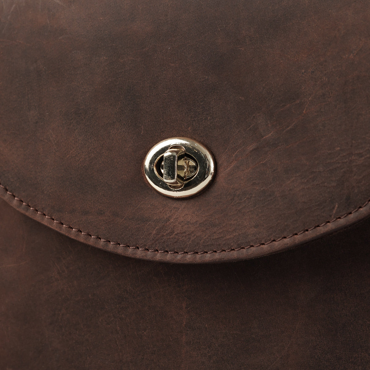 The Sandra Vintage Distressed Brown Leather Saddle Bag