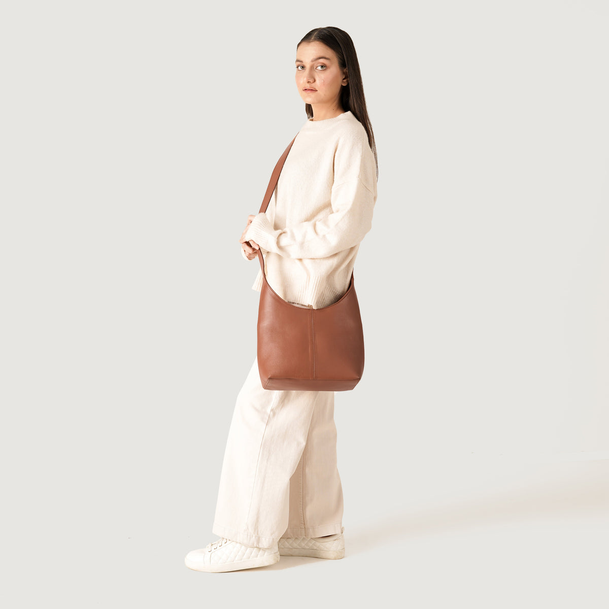 The Stefani Brown Leather Hobo Bag