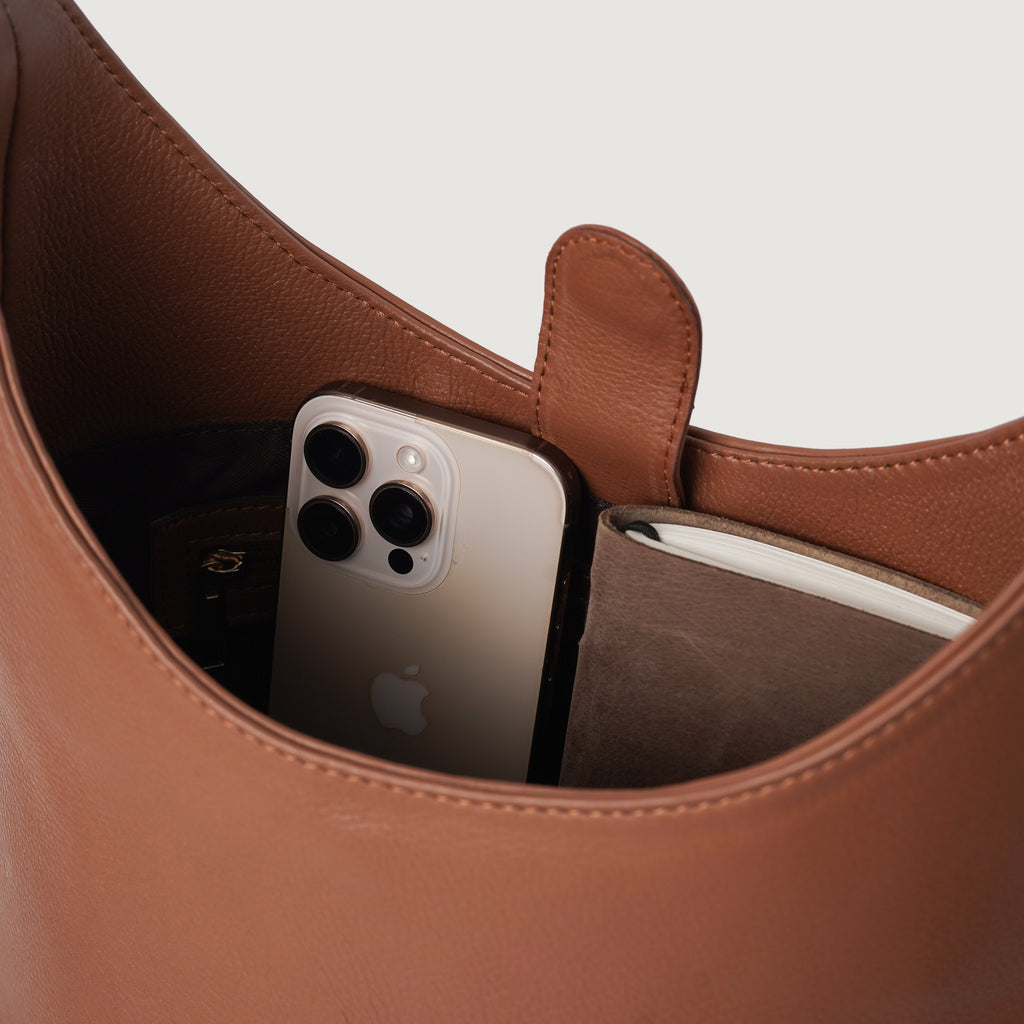 The Stefani Brown Leather Hobo Bag