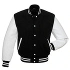 The American black and white varsity jacket