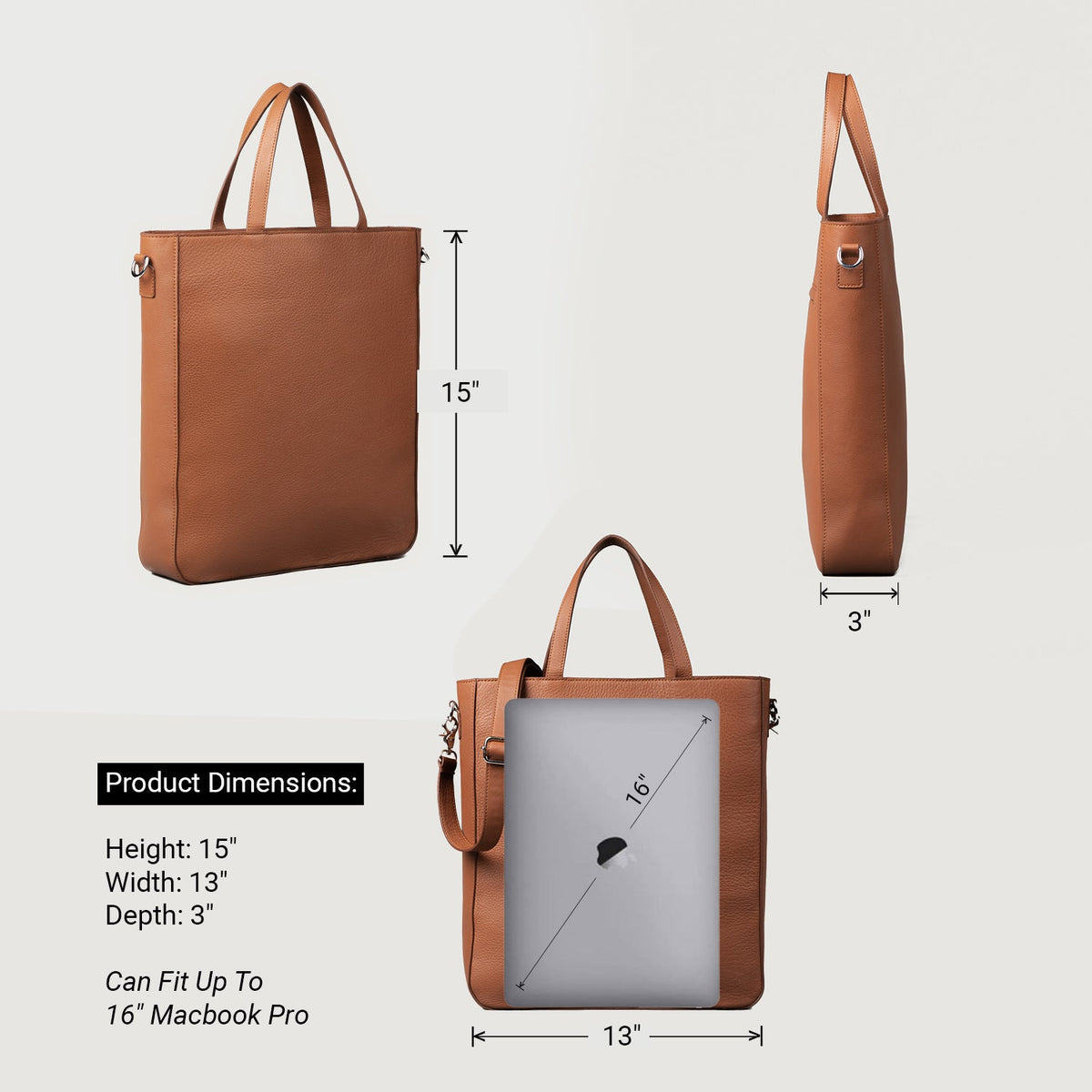 The Poet Brown Leather Tote Bag