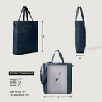 The Poet Midnight Blue Leather Tote Bag