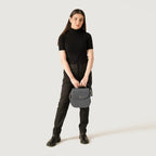 The Sandra Grey Leather Saddle Bag