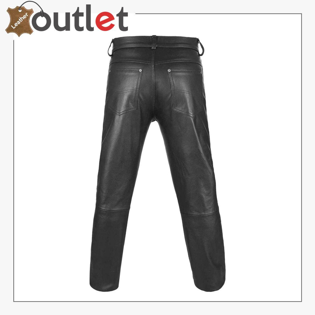Men's Thick Cowhide Leather Pants – Genuine Motorcycle Leather Jeans
