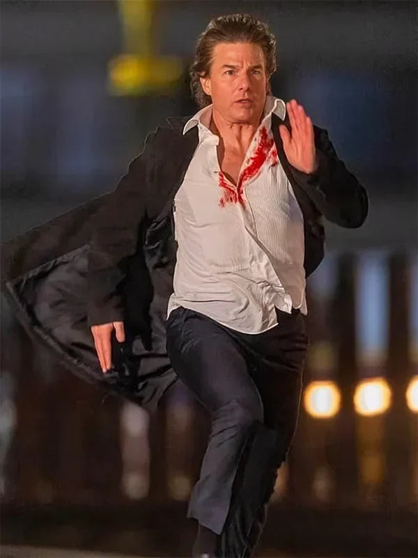 Tom Cruise Mission Impossible 8 Black Trench Coat