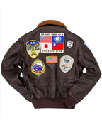 Top Gun Tom Cruise Bomber Leather Jacket with Removable Fur - Iconic Aviator Style