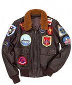 Top Gun Tom Cruise Bomber Leather Jacket with Removable Fur - Iconic Aviator Style