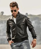 FLAVOR Men's Real Leather Lambskin Jacket