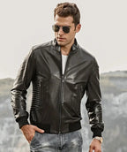 FLAVOR Men's Real Leather Lambskin Jacket