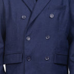 Claud Blue Wool Double Breasted Coat