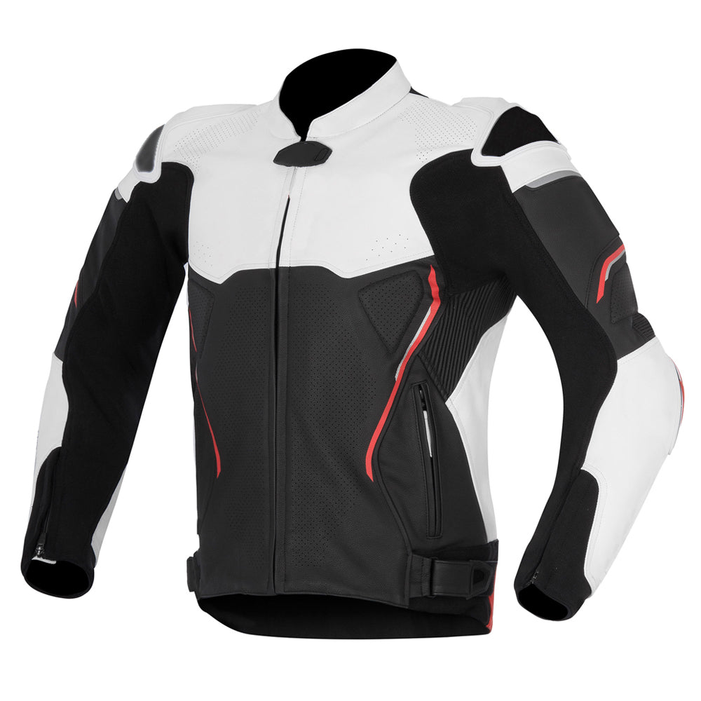 XEO MEN MOTORCYCLE LEATHER RACING JACKET