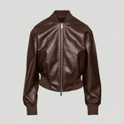 Women Bomber Motorcycle Shearling Aviator B3 Brown Leather Jacket