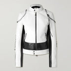 Women Sheepskin Motorcycle Biker Leather Jacket