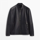 Men Plane Biker Black Leather Jacket