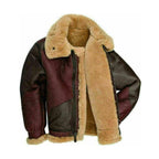 Flying Fur Sheepskin Pilot Maroon Shearling Leather Jacket