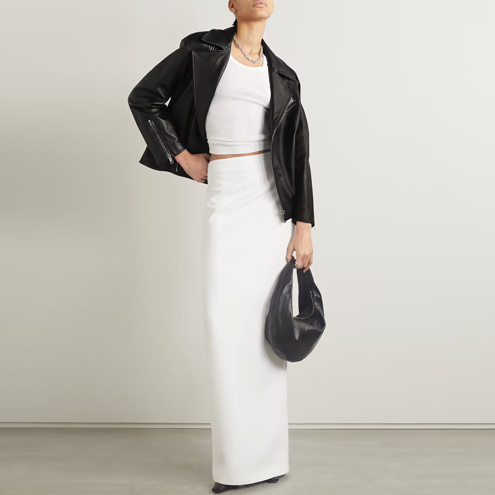 Women Black Lambskin Motorbike Riding Leather Biker Jacket