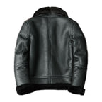 Sheepskin Aviator Flight B3 Pilot Fur Airforce Black Shearling Leather Jacket