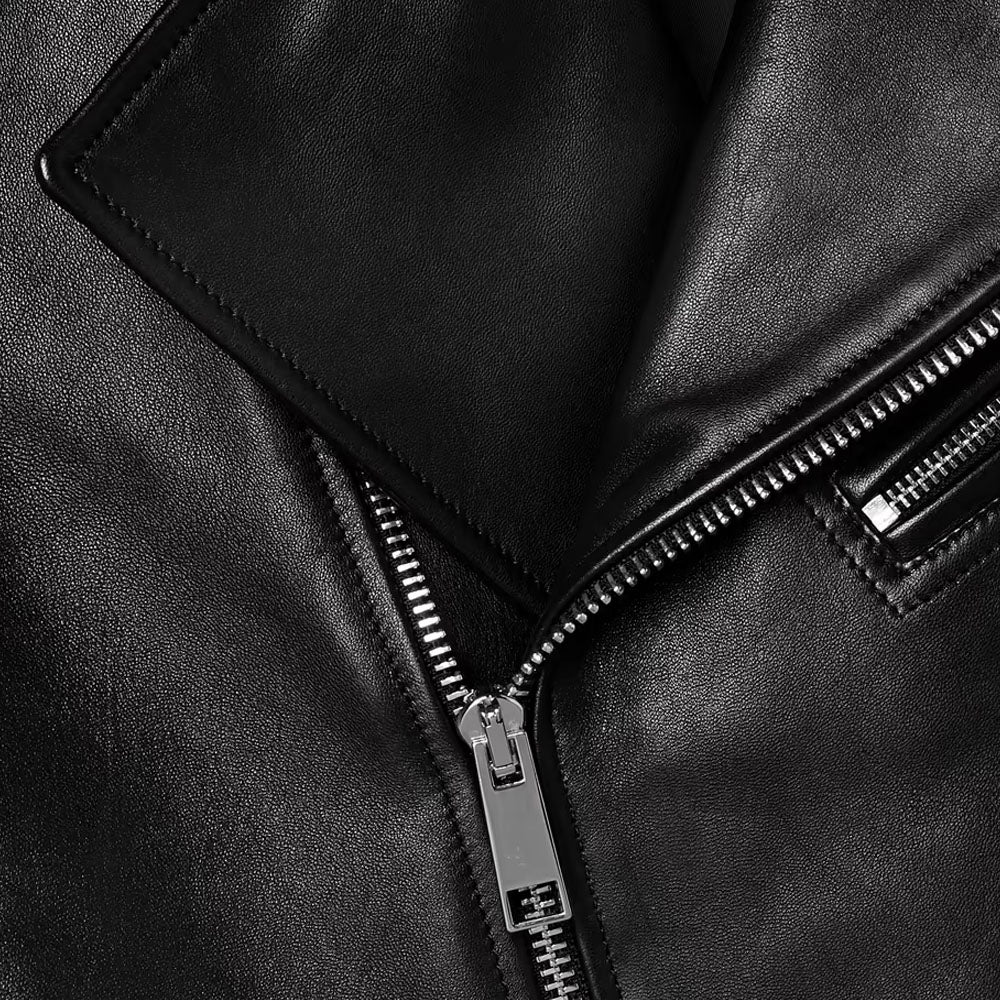 Women Black Lambskin Motorbike Riding Leather Biker Jacket