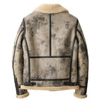 New Men Sheepskin Bomber RAF Flight Airforce Shearling Leather Jacket