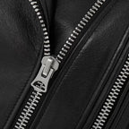 Women Black Sheepskin Motorbike Riding Leather Biker Jacket